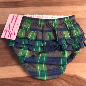 Ruffled plaid baby bloomers
